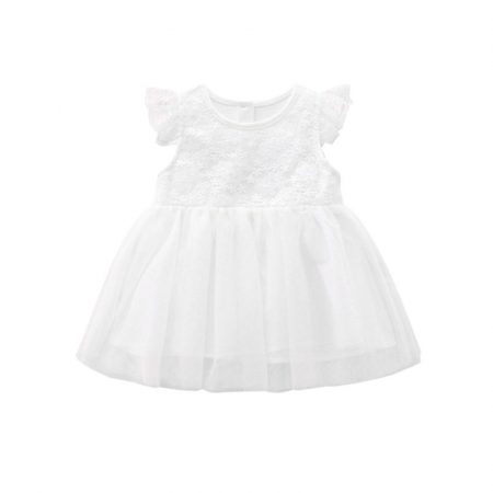 שמלת תחרה לבנה- מידה: 12-18 חודשים צילומי גיל שנה